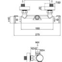 Dimensões Mist Duche Termostática Beja WM